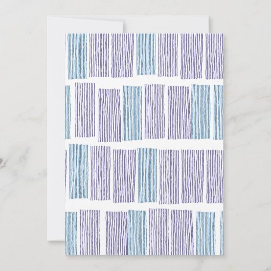 Blue & Purple Drawn Stripes Baby Shower Invitation 招待状 (裏面)