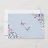 Blue Purple Floral Twins Sweet 16 Quince Calendar セーブザデート (裏面)