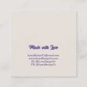 Blue Purple Flower Burst Jewelry Craft  スクエア名刺 (裏面)