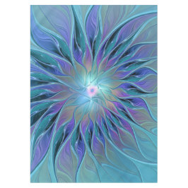 Blue Purple Flower Dream Abstract Fractal Art テーブルクロス