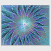 Blue Purple Flower Dream Abstract Fractal Art ラッピングペーパー (フラット)