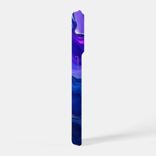 Blue & Purple Fluid Abstract iPhoneケース (右側面)