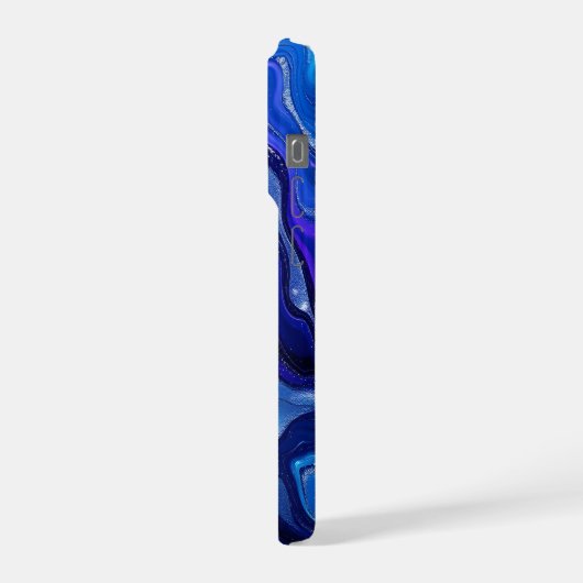 Blue & Purple Fluid Abstract iPhoneケース (左側面)