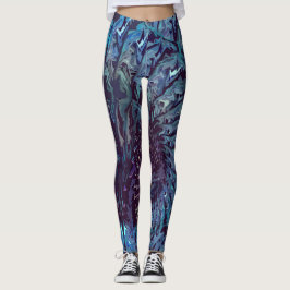 Blue Purple Fractal Art Leggings レギンス