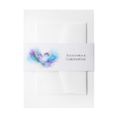 Blue Purple Gold Abstract Heart Wedding  招待状ベリーバンド (正面例)