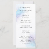 Blue Purple Gold Abstract Heart Wedding Program  (裏面)