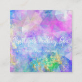 Blue Purple Gold Abstract Square Business Card スクエア名刺 (正面)