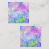 Blue Purple Gold Abstract Square Business Card スクエア名刺 (正面/裏面)