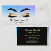 *~* BLUE - PURPLE Lashes拡張機能の眉ガーリー 名刺 (正面/裏面)