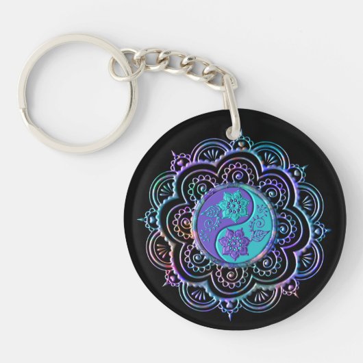 Blue & Purple Mandala キーホルダー (正面)