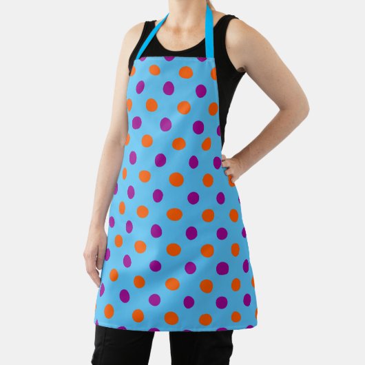 Blue Purple Orange Polka Dot Pattern エプロン (インサイチュ)