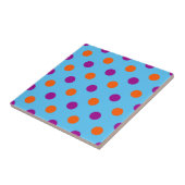 Blue Purple Orange Polka Dot Pattern タイル (側面)