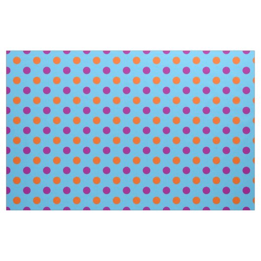 Blue Purple Orange Polka Dot Pattern ファブリック (ファットクウォーター)