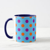 Blue Purple Orange Polka Dot Pattern マグカップ (左)