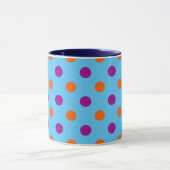 Blue Purple Orange Polka Dot Pattern マグカップ (中央)