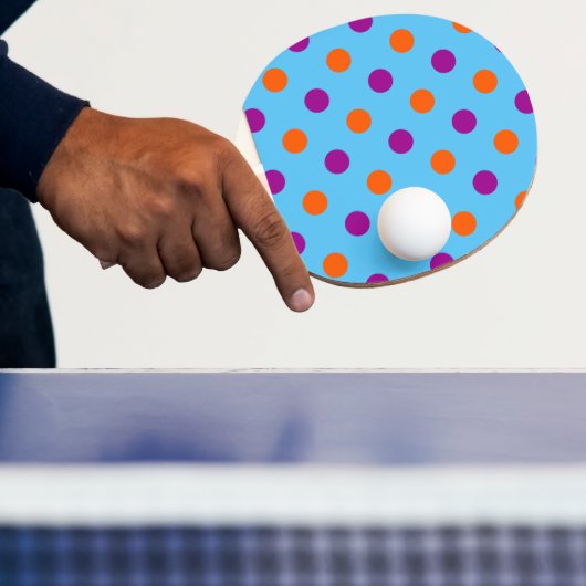 Blue Purple Orange Polka Dot Pattern 卓球ラケット (インサイチュ)