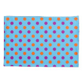 Blue Purple Orange Polka Dot Pattern 枕カバー (裏面)