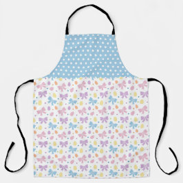 BLUE PURPLE PINK EASTER BOWS & EGGS エプロン