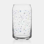Blue Purple Pretty Wildflower Floral Pattern ガラス缶 (裏面)