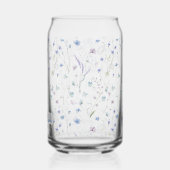 Blue Purple Pretty Wildflower Floral Pattern ガラス缶 (左)