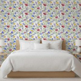 Blue Purple Red Watercolor Wildflower 壁紙