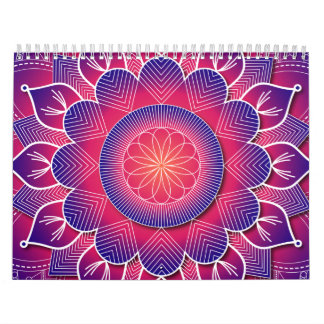 Blue Purple Traditional Mandala Design     カレンダー
