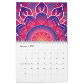 Blue Purple Traditional Mandala Design     カレンダー (2月 2027)