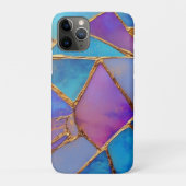 Blue Purple Turquoise Gold Abstract Mosaic Case-Mate iPhoneケース (裏)