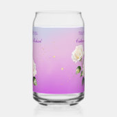 Blue Purple Watercolor Ombre Roses Spring Wedding ガラス缶 (左)