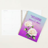Blue Purple Watercolor Ombre Roses Spring Wedding プランナー手帳 (ディスプレー)