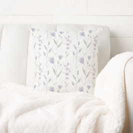 Blue Purple Watercolor Wildflower  クッション