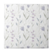 Blue Purple Watercolor Wildflower タイル (正面)