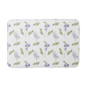 Blue Purple Watercolor Wildflower  バスマット (正面)
