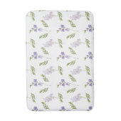 Blue Purple Watercolor Wildflower  バスマット (正面縦)
