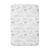 Blue Purple Watercolor Wildflower バスマット (正面縦)