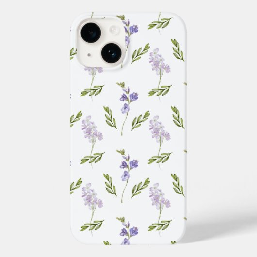 Blue Purple Watercolor Wildflower Case-Mate iPhoneケース (裏面)