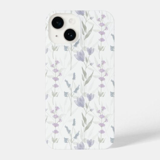Blue Purple Watercolor Wildflower iPhoneケース (裏面)