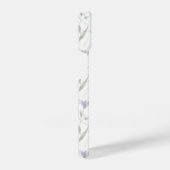 Blue Purple Watercolor Wildflower iPhoneケース (右側面)