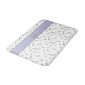 Blue Purple Watercolor Wildflower Monogram  バスマット (アングル)