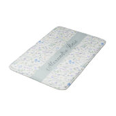 Blue Purple Watercolor Wildflower Monogram Name バスマット (アングル)