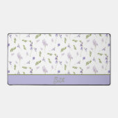 Blue Purple Watercolor Wildflower Monogram Name De デスクマット (正面)