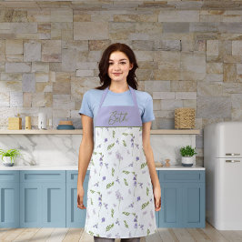 Blue & Purple Wildflower Apron | Watercolor Flora エプロン