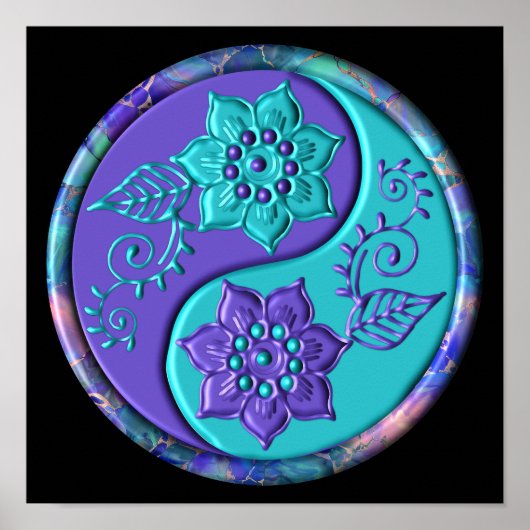 Blue & Purple Yin Yang ポスター (正面)