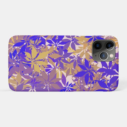 Blue Putple and Cream Chestnut Leaves Case-Mate iPhoneケース (裏面(横))
