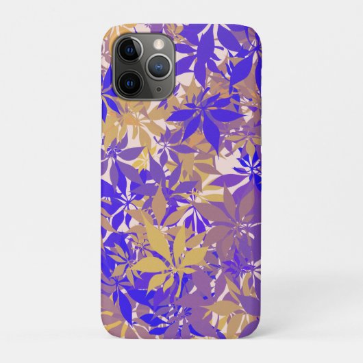 Blue Putple and Cream Chestnut Leaves Case-Mate iPhoneケース (裏)