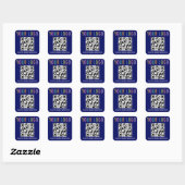 Blue QRコードステッカーBusiness Logo Labels Square スクエアシール (シート)