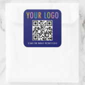 Blue QRコードステッカーBusiness Logo Labels Square スクエアシール (バッグ)