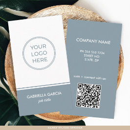 Blue QRコードロゴ名刺 名刺