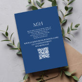 Blue QR Code Wedding Details Timeline Card エンクロージャーカード