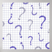Blue question mark seamless pattern ポスター (正面)